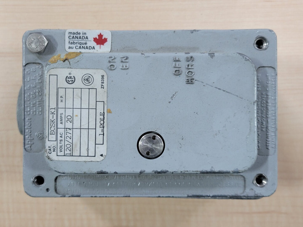 APPLETON Key Operated Toggle Switch Control Station ECSK-K1