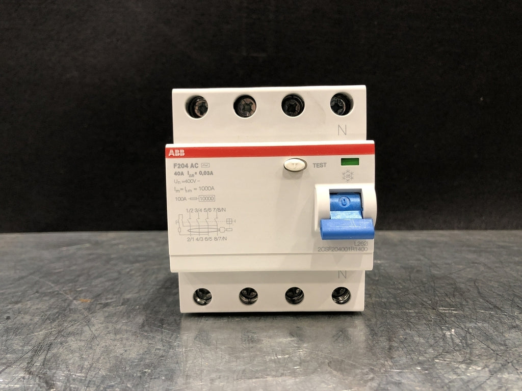 ABB 40 Amp, 4 Pole, 400 Volts Residual Current Circuit Breaker F204 AC-40