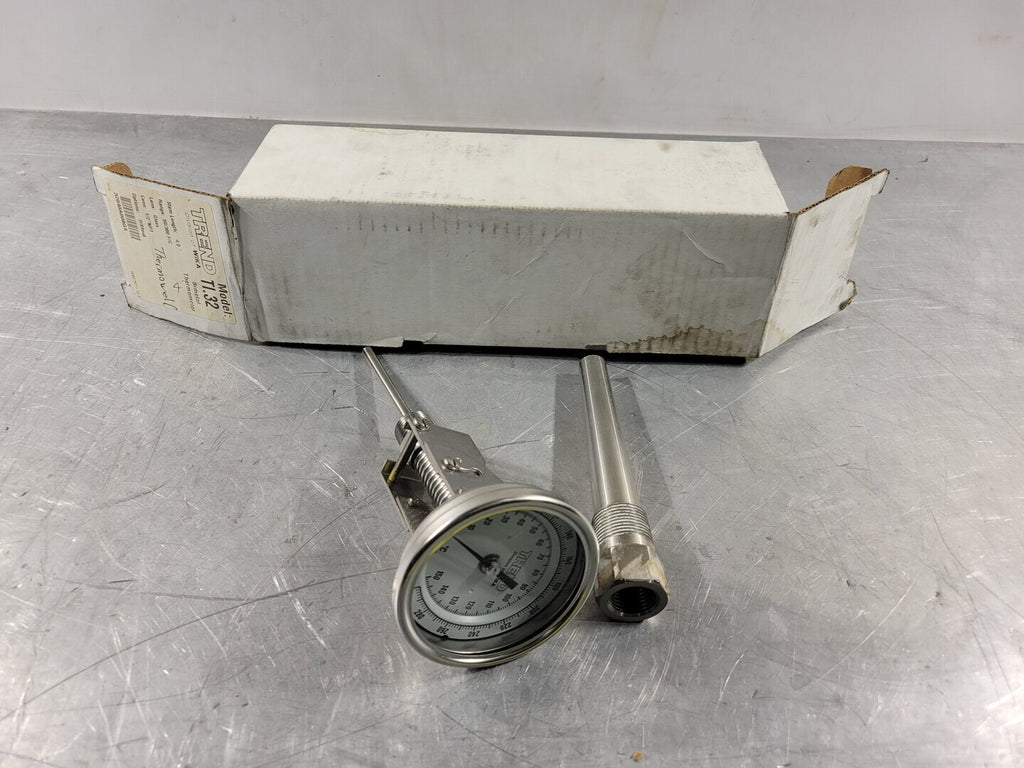 TREND 0-300 deg. F Bimetal Thermometer TI.32 w/ Thermowell
