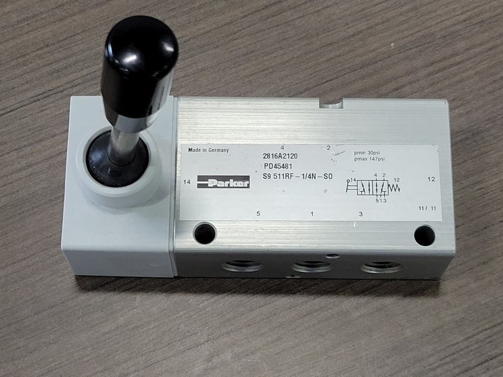 PARKER FILTRATION 1/4" 5/2-Way Hand Lever Valve PD45481