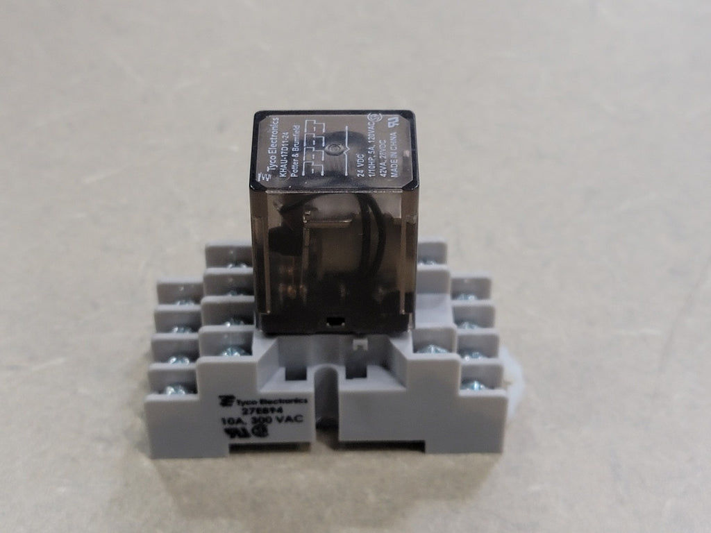 TYCO ELECTRONICS 5 Amp Interposing Relay KHAU-17D11-24 w/ Relay Socket 27E894