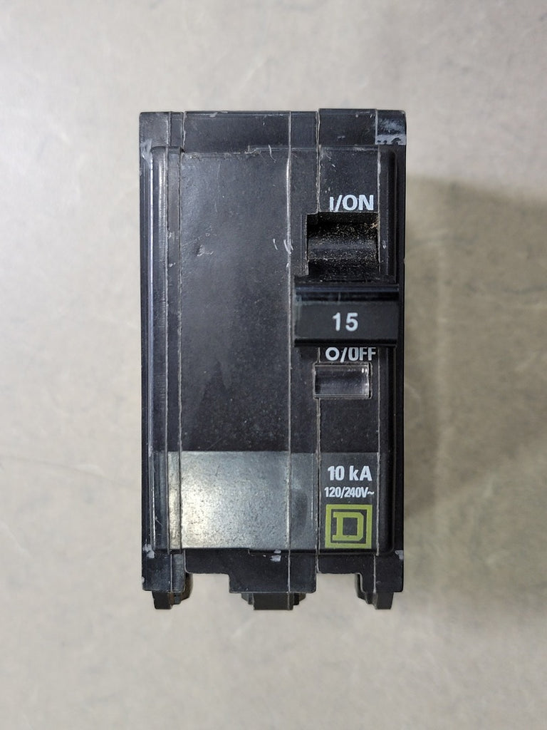 SQUARE D 15 Amp, 2 Pole, 120/240 Volts Circuit Breaker QOB215