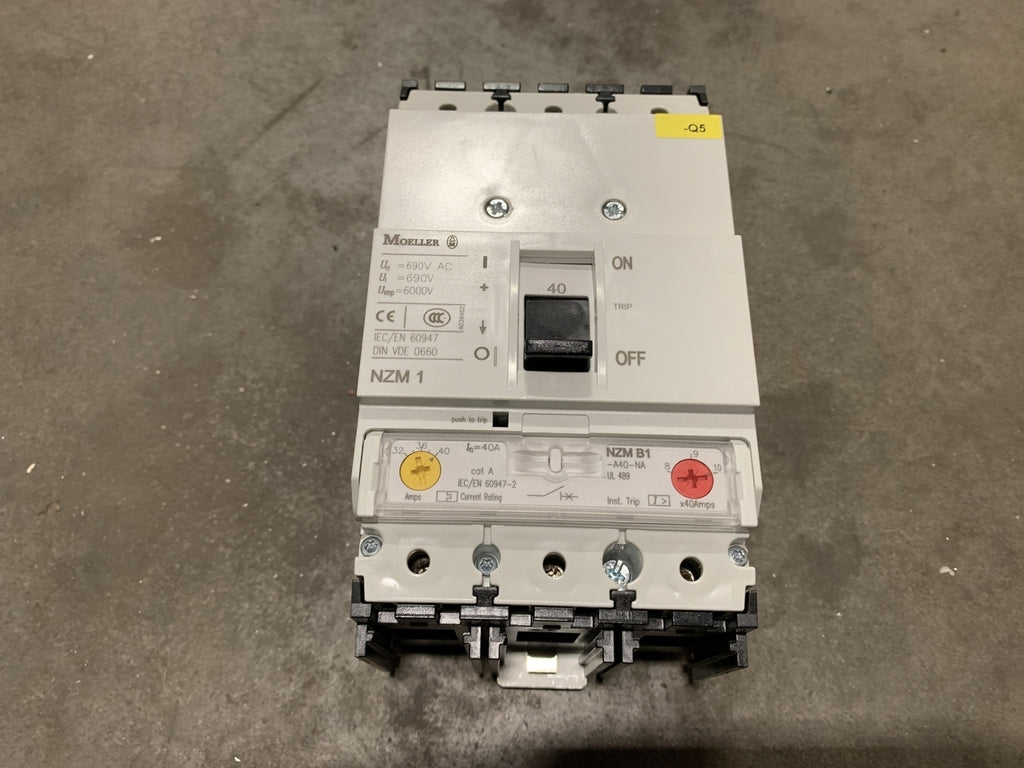 MOELLER 40 Amp, 3 Pole, 690 Volts Circuit Breaker NZM B1-A40-NA