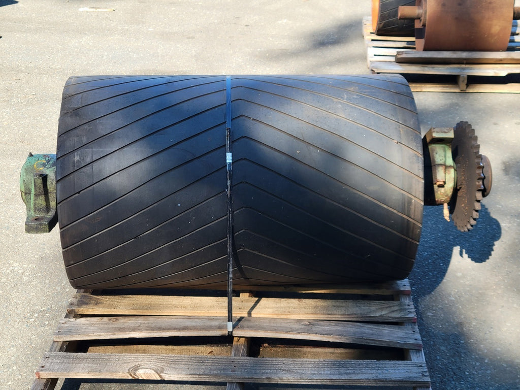 24.5" Diameter Chain Driven Conveyor Pulley w/ Pillow Block Bearing