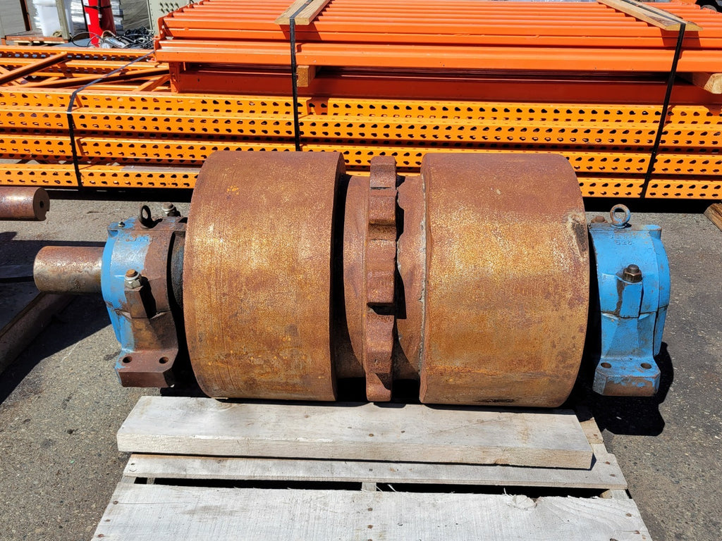 22.5" Diameter Chain Driven Conveyor Pulley w/ Pillow Block Bearing