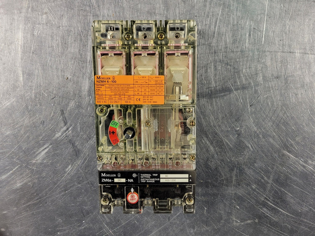 MOELLER 90 Amp 3 Pole Circuit Breaker NZMH 6-100/ZM6a-90-NA