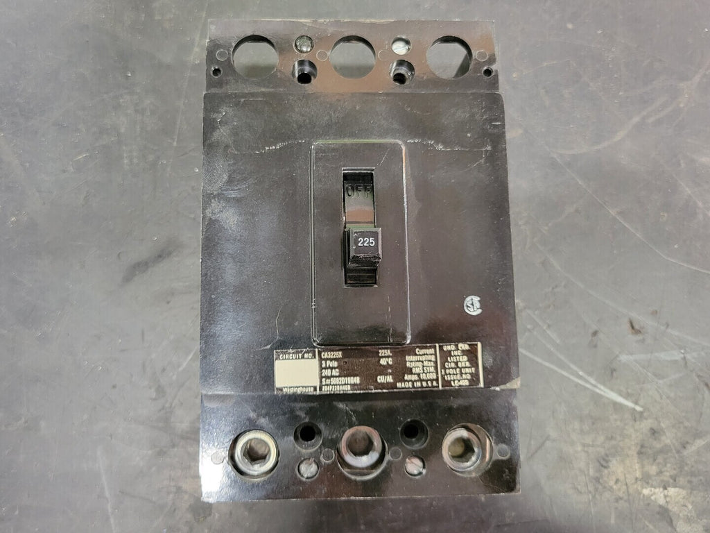 WESTINGHOUSE 225 Amp, 3 Pole, 240 Volts Circuit Breaker CA3225X