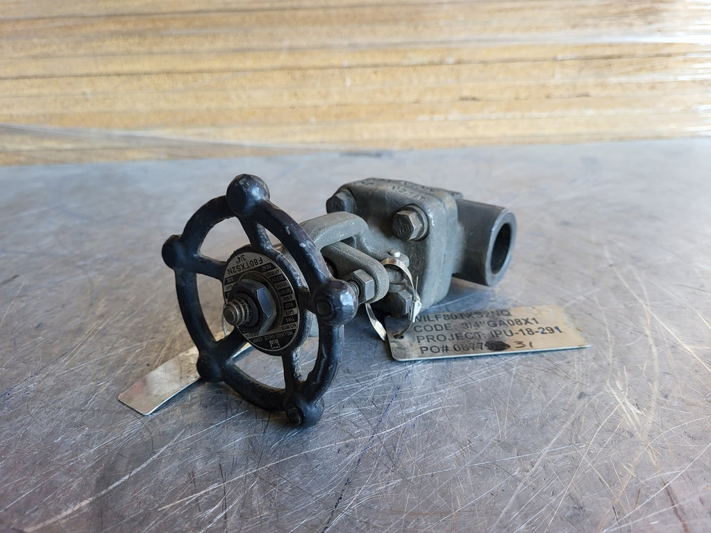 WILLIAMS VALVE CORP. 3/4" Class 800 Gate Valve B16.34