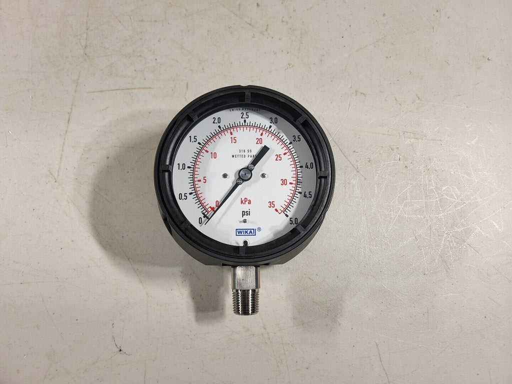 WIKA Scrap - 4.5", 0-5.0 psi Low Pressure Capsule Gauge 632.34