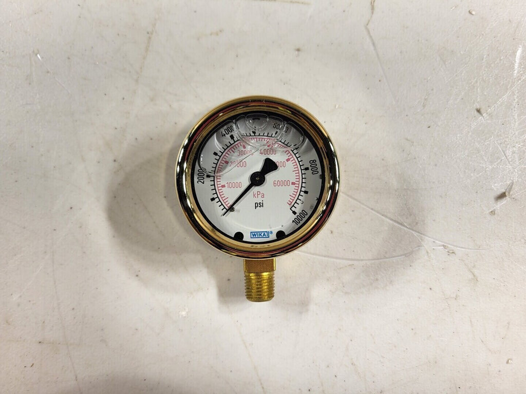 WIKA Scrap - 2.5", 0-10000 psi Bourdon Tube Brass Pressure Gauge 213.40