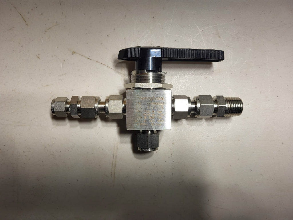 SWAGELOK Stainless Steel 3-Way Ball Valve SS-45XS8 1500PSI Max.