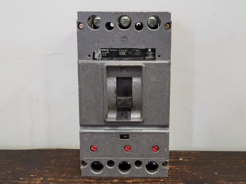 WESTINGHOUSE 225 Amp, 3 Pole, 600 Volts Circuit Breaker Frame w/ 175 Amp Trip