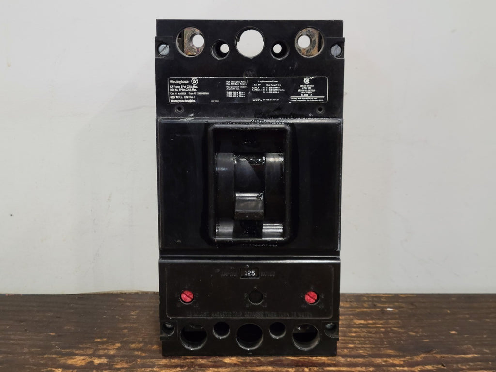 WESTINGHOUSE 225 Amp, 2 Pole, 600 Volts Circuit Breaker Frame w/ 125 Amp Trip