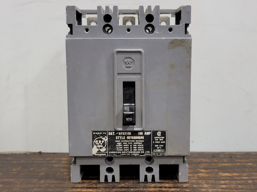 WESTINGHOUSE 100 Amp, 3 Pole, 600 volts Circuit Breaker HFB3100