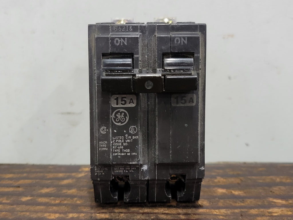 GENERAL ELECTRIC 15 Amp, 2 Pole, 120/240 Volts Circuit Breaker THQB2115