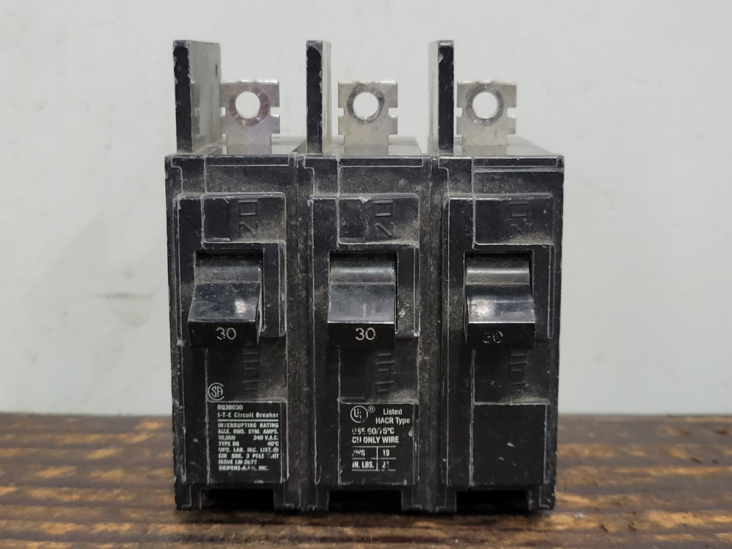 SIEMENS 30 Amp, 3 Pole, 240 Volts Circuit Breaker BQ3B030