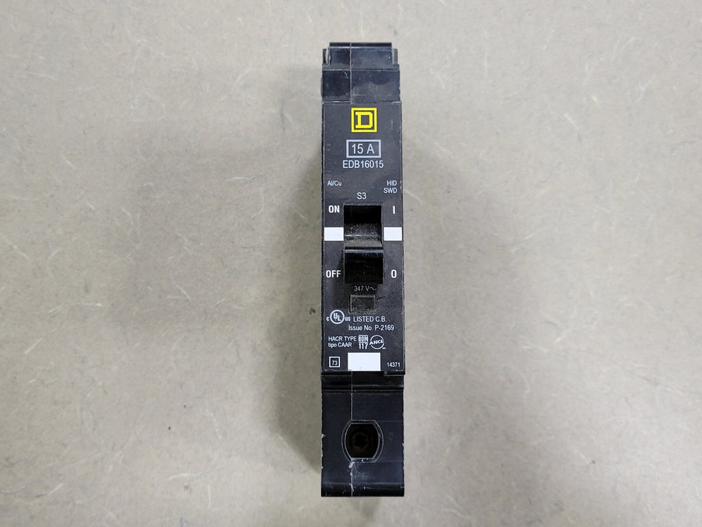 SQUARE D 15 Amp, 1 Pole, 347 Volts Circuit Breaker EDB16015