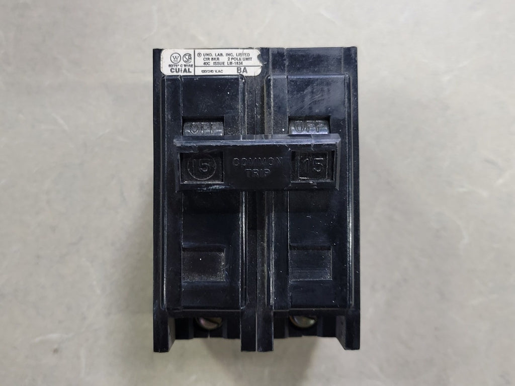 WESTINGHOUSE 15 Amp, 2 Pole, 120/240 Volts Circuit Breaker BA215