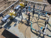 Skid-Mounted Duplex Chemical Transfer Pump Package with (2) Baldor 3/4 HP Explosion-Proof Motors & Stainless Steel Process Piping