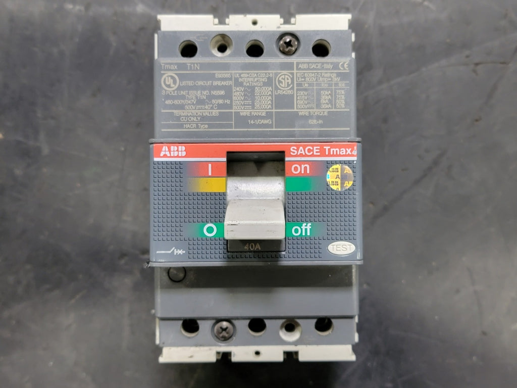 ABB 40 Amp, 3 Pole, 600Y/347 volts Circuit Breaker
