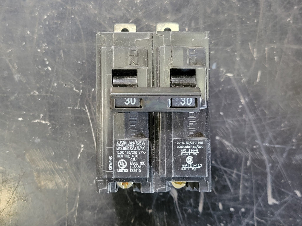 SIEMENS 30 Amp, 2 Pole, 120/240 volts Circuit Breaker B230
