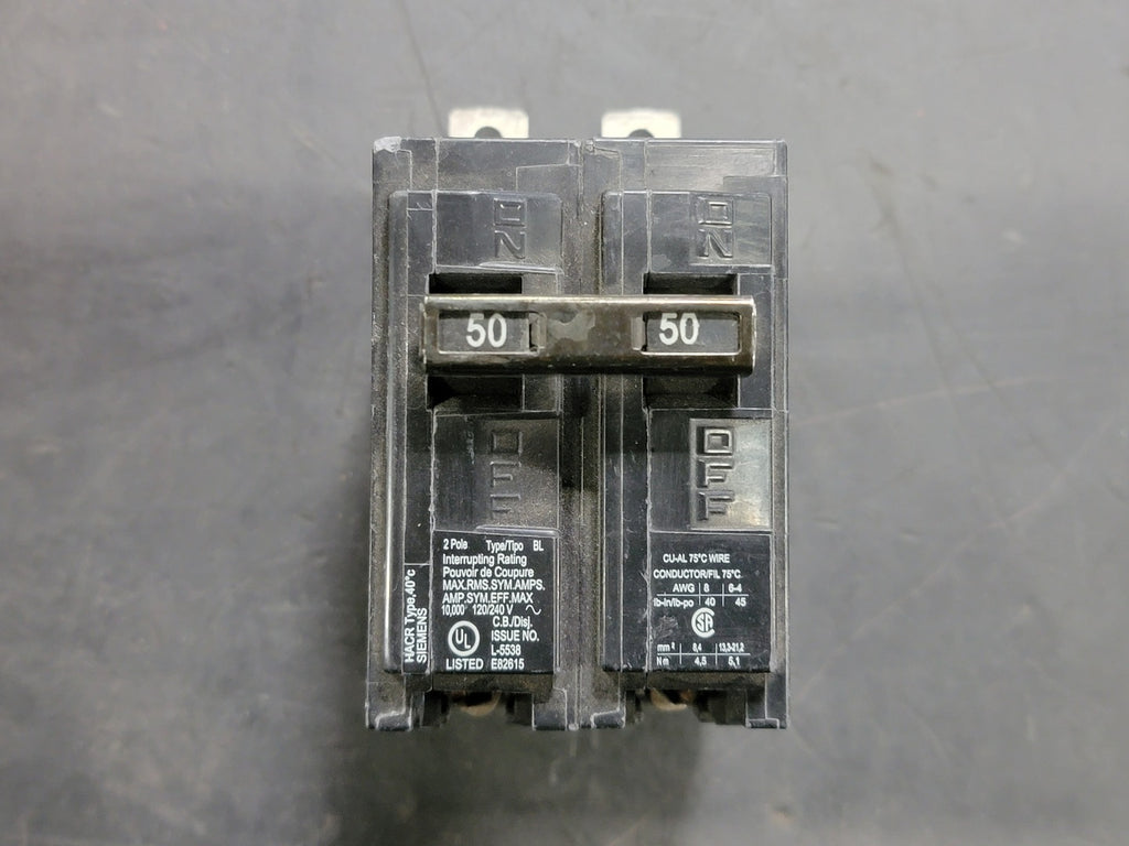 SIEMENS 50 Amp, 2 Pole, 120/240 volts Circuit Breaker B250