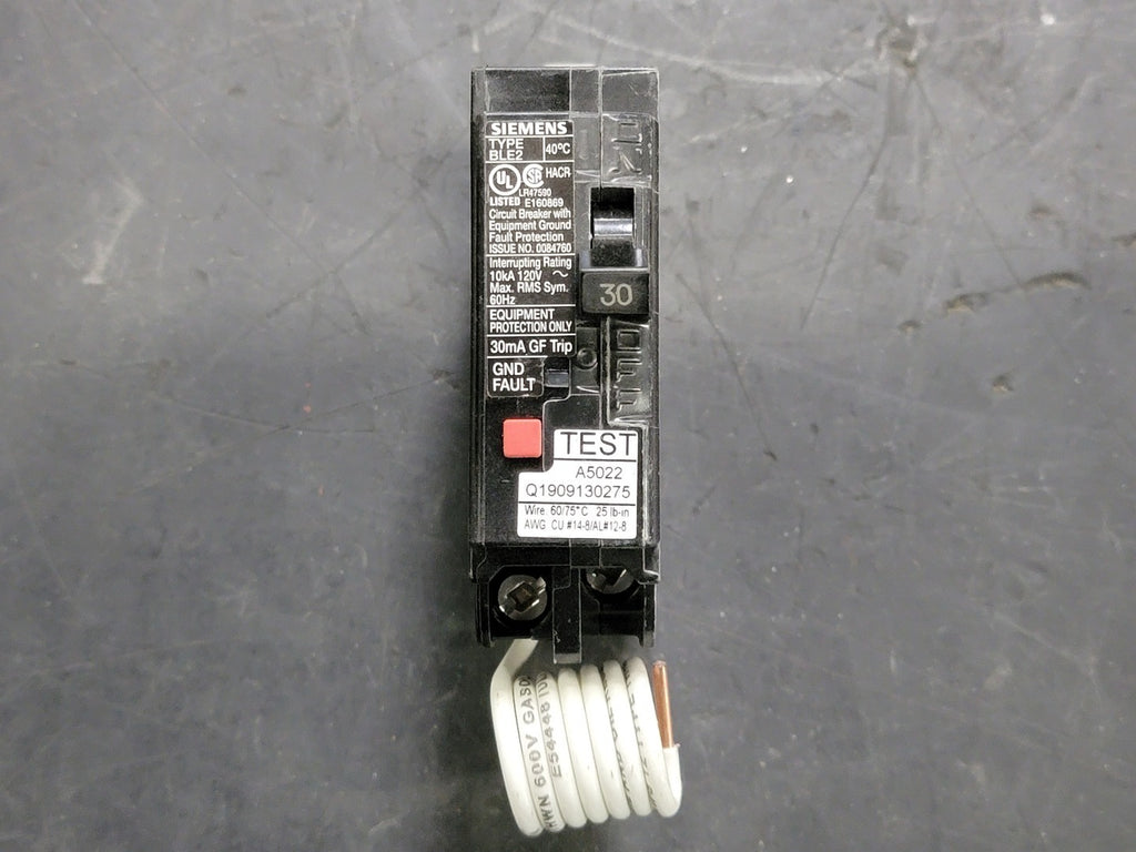 SIEMENS 30 Amp, 1 Pole, 120 volts Circuit Breaker BE130