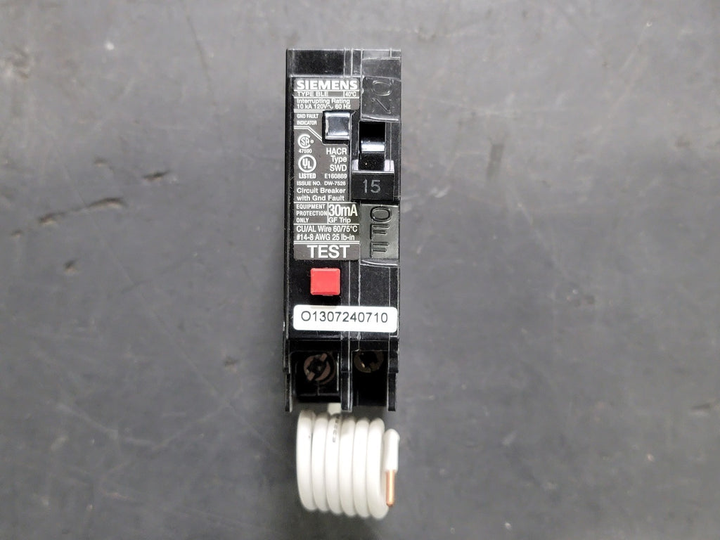 SIEMENS 15 Amp, 1 Pole, 120 volts Circuit Breaker BE115