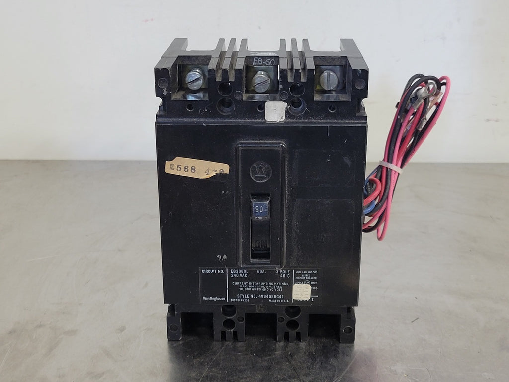WESTINGHOUSE 60 Amp, 3 Pole, 240 volts Circuit Breaker EB3060L