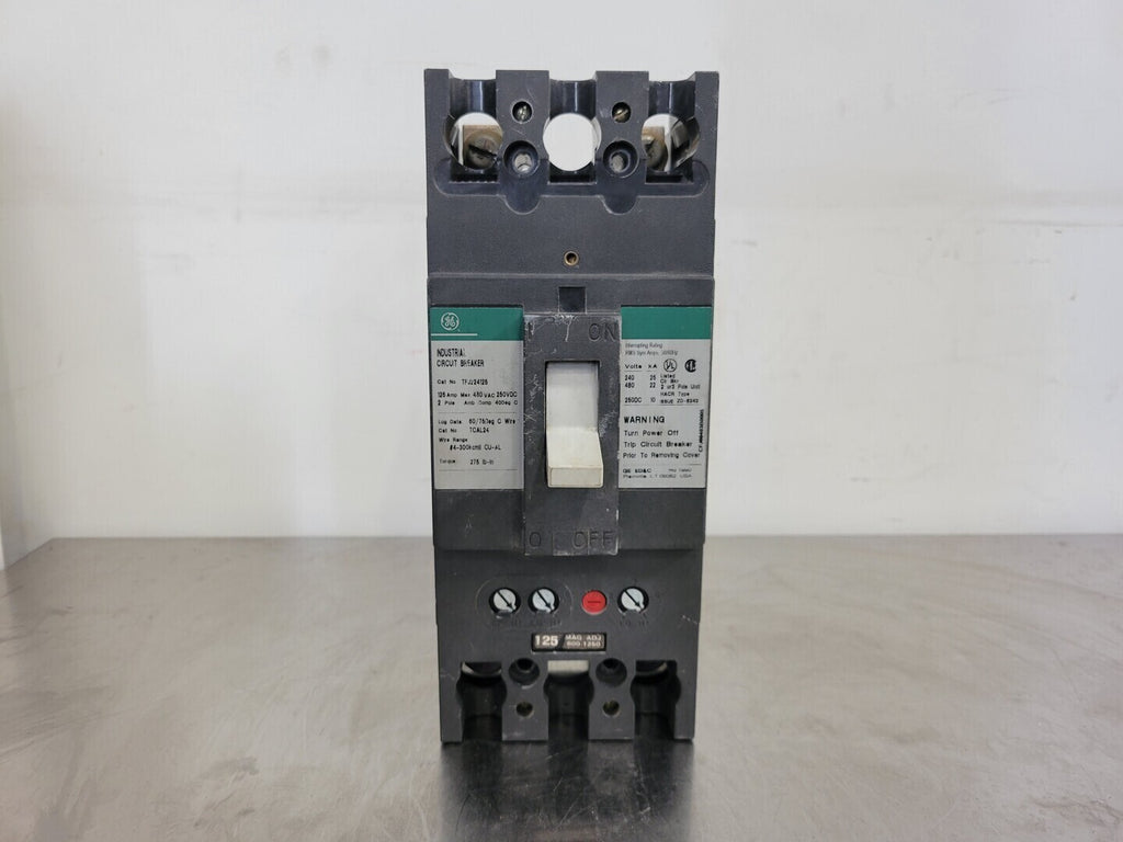 GENERAL ELECTRIC 125 Amp, 2 Pole, 480 volts Circuit Breaker TFJ224125