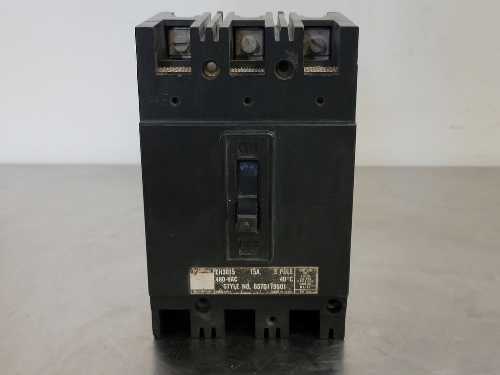 WESTINGHOUSE 15 Amp, 3 Pole, 480 volts Circuit Breaker EH3015