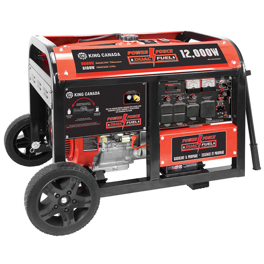 KING CANADA 12,000W Gasoline/Propane Generator w/ Electric Start