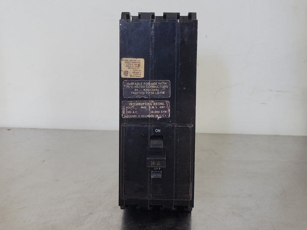 SQUARE D 90 Amp, 3 Pole, 240 volts Circuit Breaker Q1390
