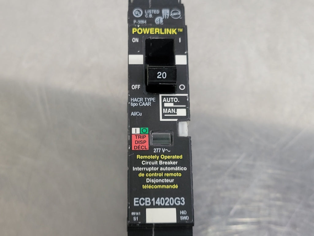 SCHNEIDER ELECTRIC 20 Amp, 1 Pole, 277 volts Circuit Breaker ECB14020G3