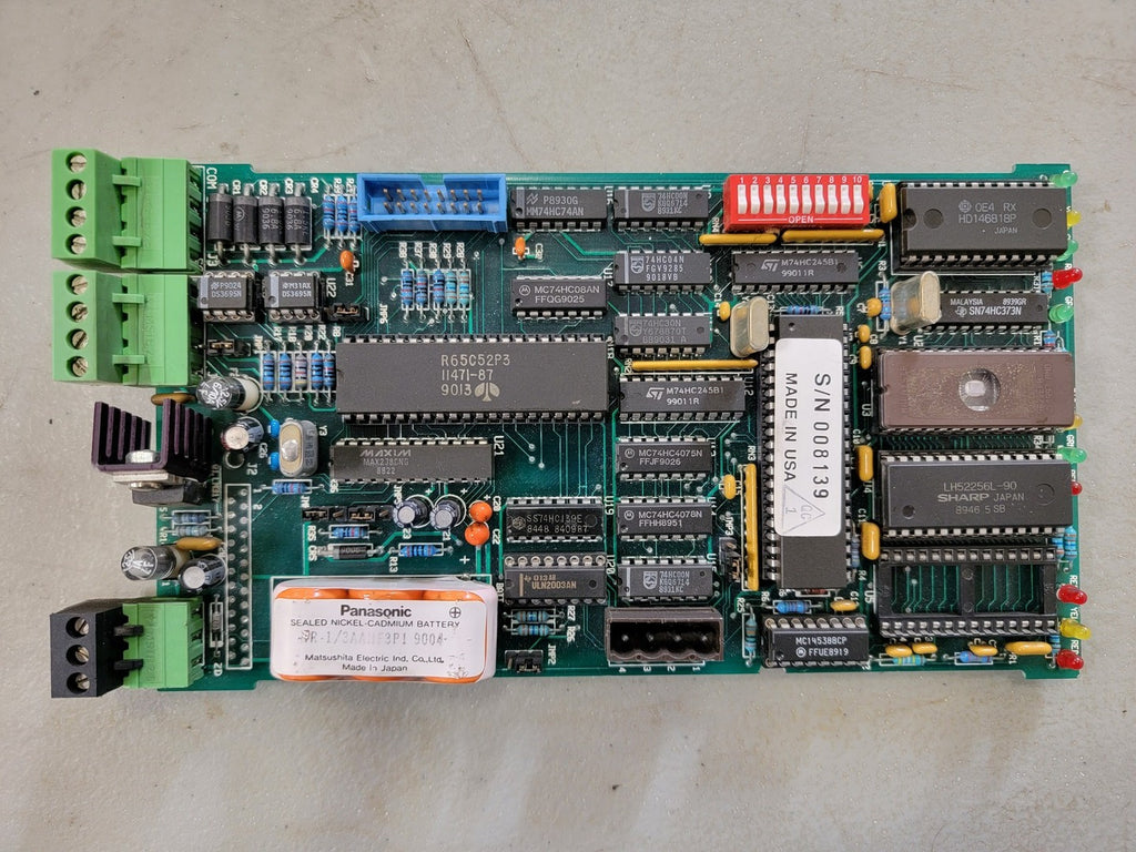 Main Controller PCB Assembly - 65C02-Based Industrial Control Board w/ EPROM, RS-232 Interface & Battery-Backed Memory