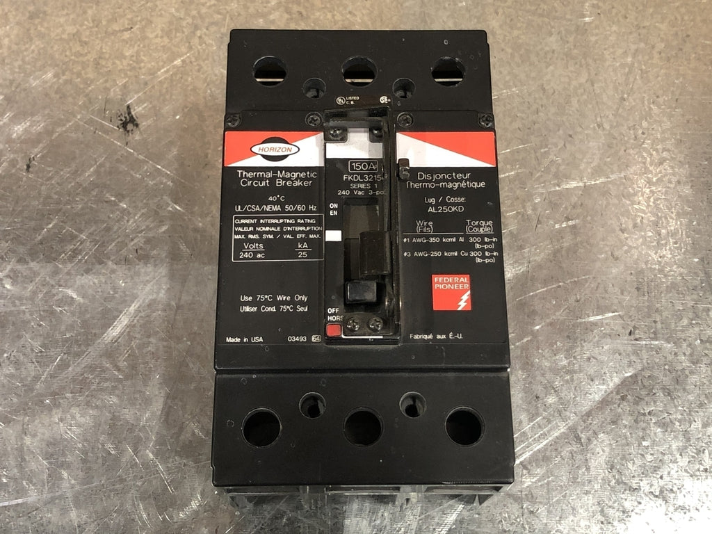 FEDERAL PIONEER 150 Amp, 3 Pole, 240 Volts Circuit Breaker FKDL32150