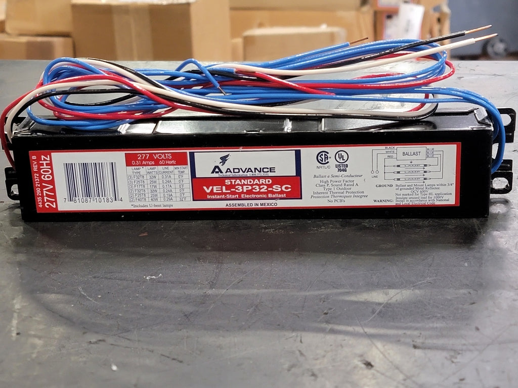ADVANCE 277 Volts 3 Lamps Electronic Ballast VEL-3P32-SC