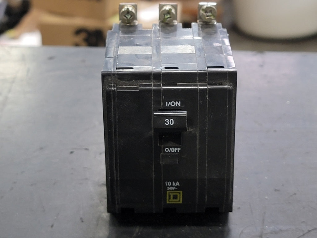 SQUARE D 30 Amp, 3 Pole, 240 Volts Circuit Breaker QOB330