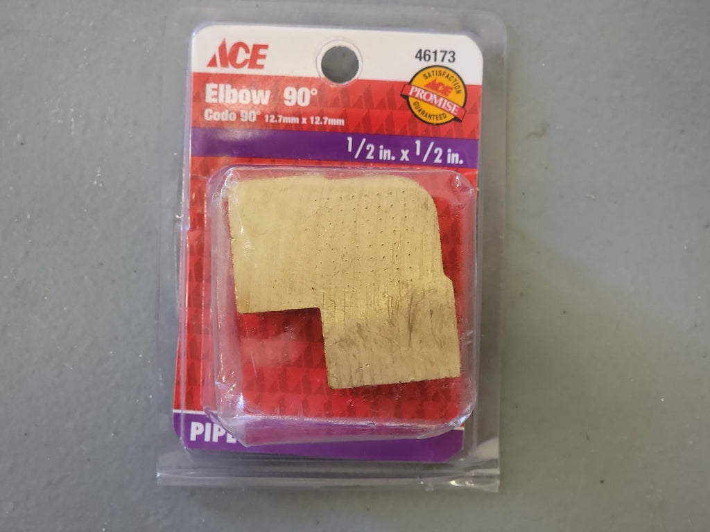 ACE 1/2" x 1/2" 90 Deg Female Elbow Brass 46173 (Box of 5)