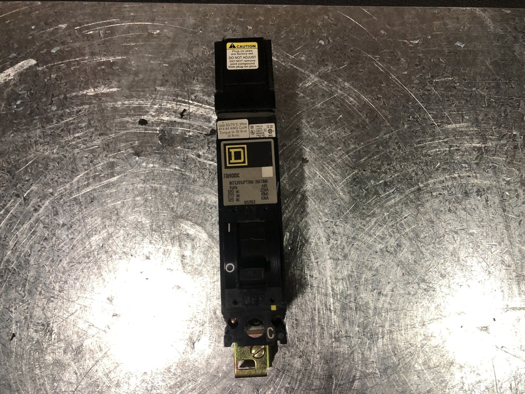 SQUARE D 15 Amp, 1 Pole, 277 volts Circuit Breaker FA14015C