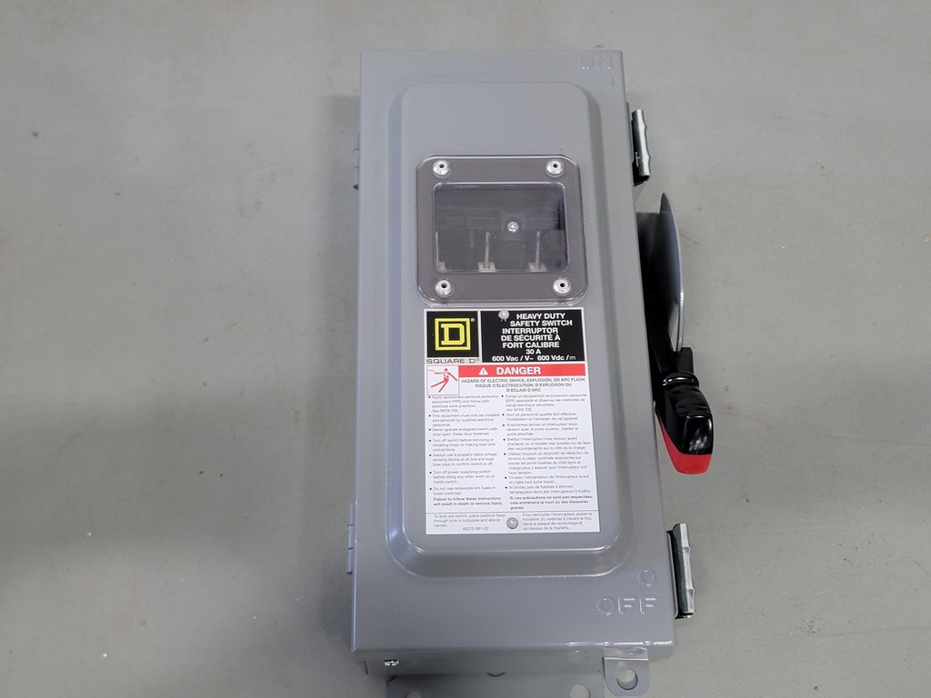 SQUARE D 30 Amp, 3 Pole, 600 volts Non-Fusible Safety Switch CHU361AWK