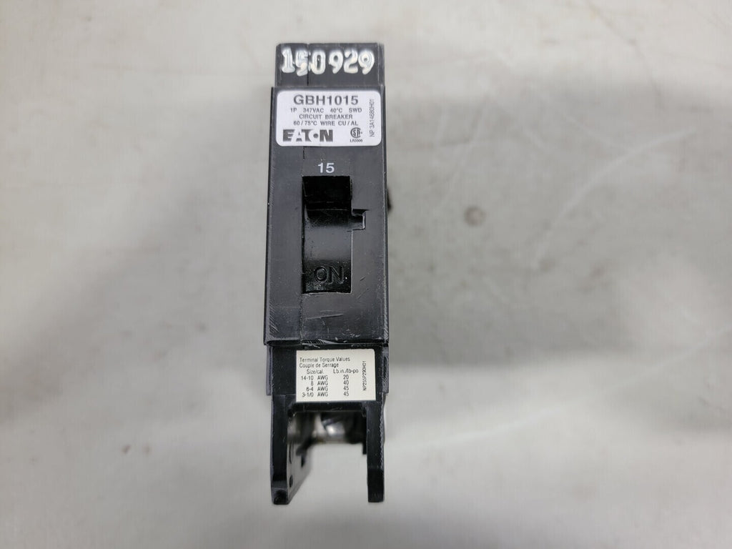 EATON 15 Amp, 1 Pole, 347 volts Circuit Breaker GBH1015 (Box of 24)