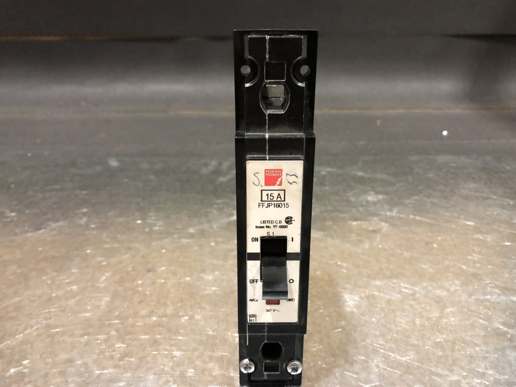 FEDERAL PIONEER 15 Amp, 1 Pole, 347 volts Circuit Breaker FFJP16015