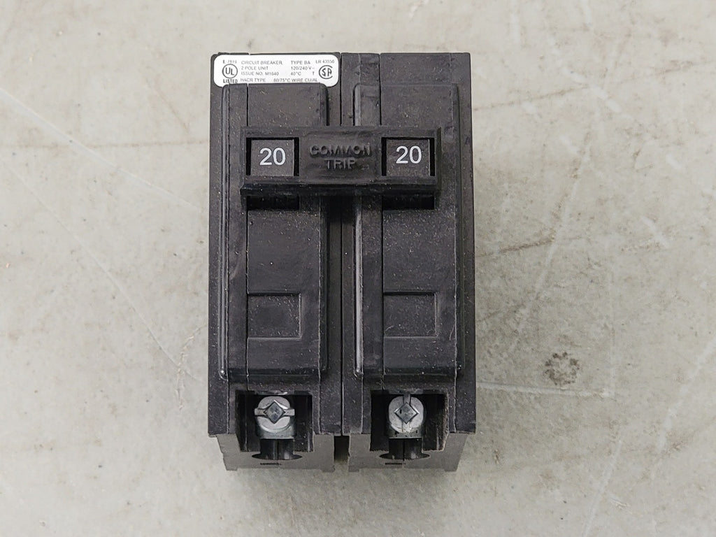 CUTLER-HAMMER 20 Amp, 2 Pole, 120/240 volts Circuit Breaker BA220