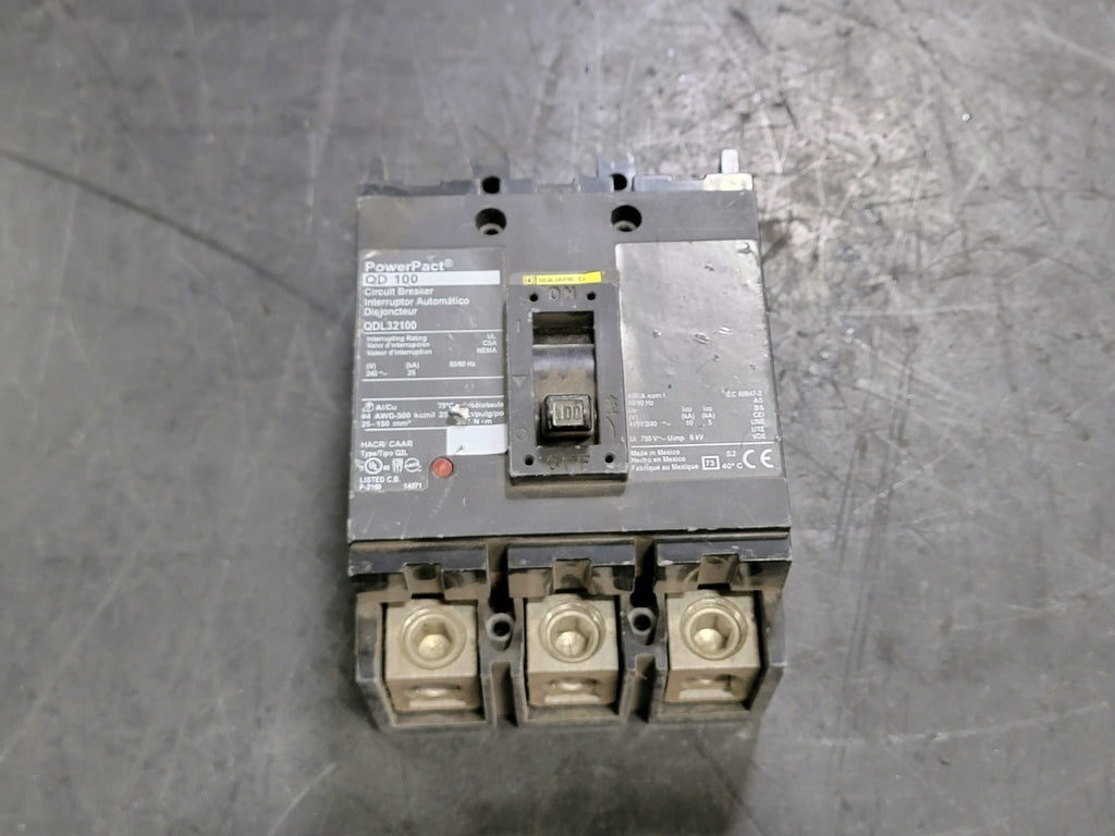 SQUARE D 100 Amp, 3 Pole, 240 Volts Circuit Breaker QDL32100
