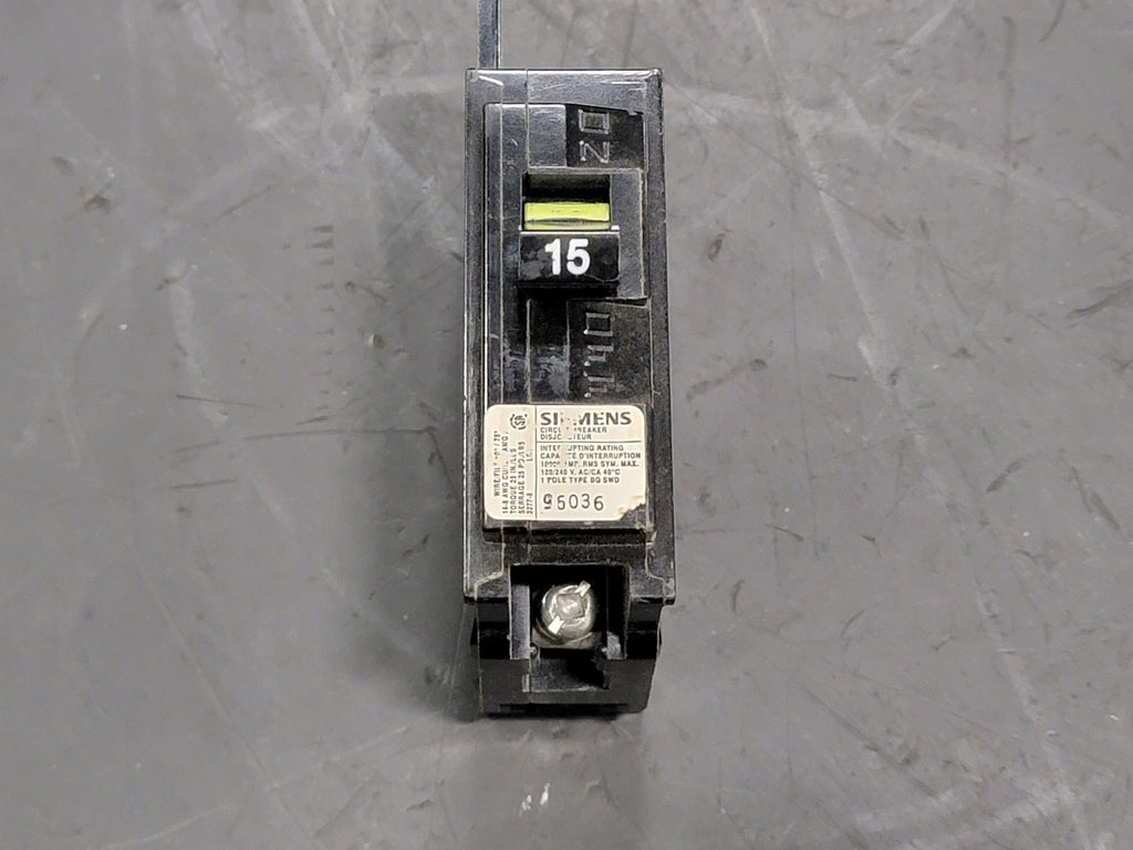 SIEMENS 15 Amp, 1 Pole, 120/240 volts Circuit Breaker BQSWD115