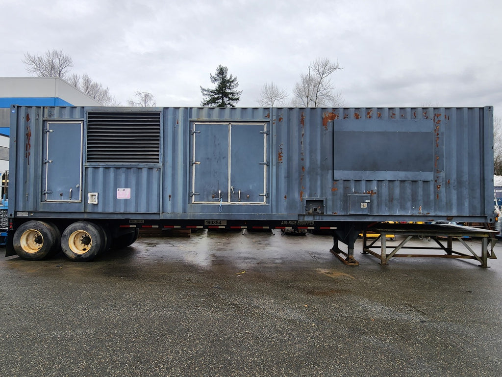 MTU/MARATHON 860 kW, 480V Continuous Diesel Generator w/ Container + Chassis 