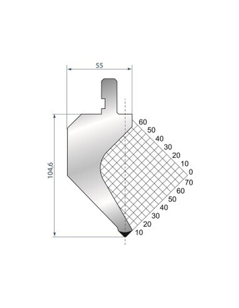 EUROSTAMP Part No. 1172 @ 805mm 85 Degree Gooseneck Punch (Segmented)