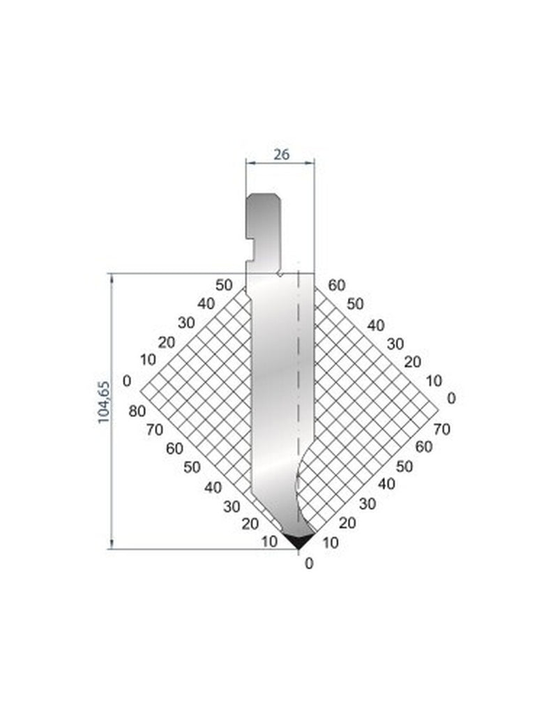 EUROSTAMP Part No. 1281 @ 805mm 85 Degree Straight Punch (Segmented)