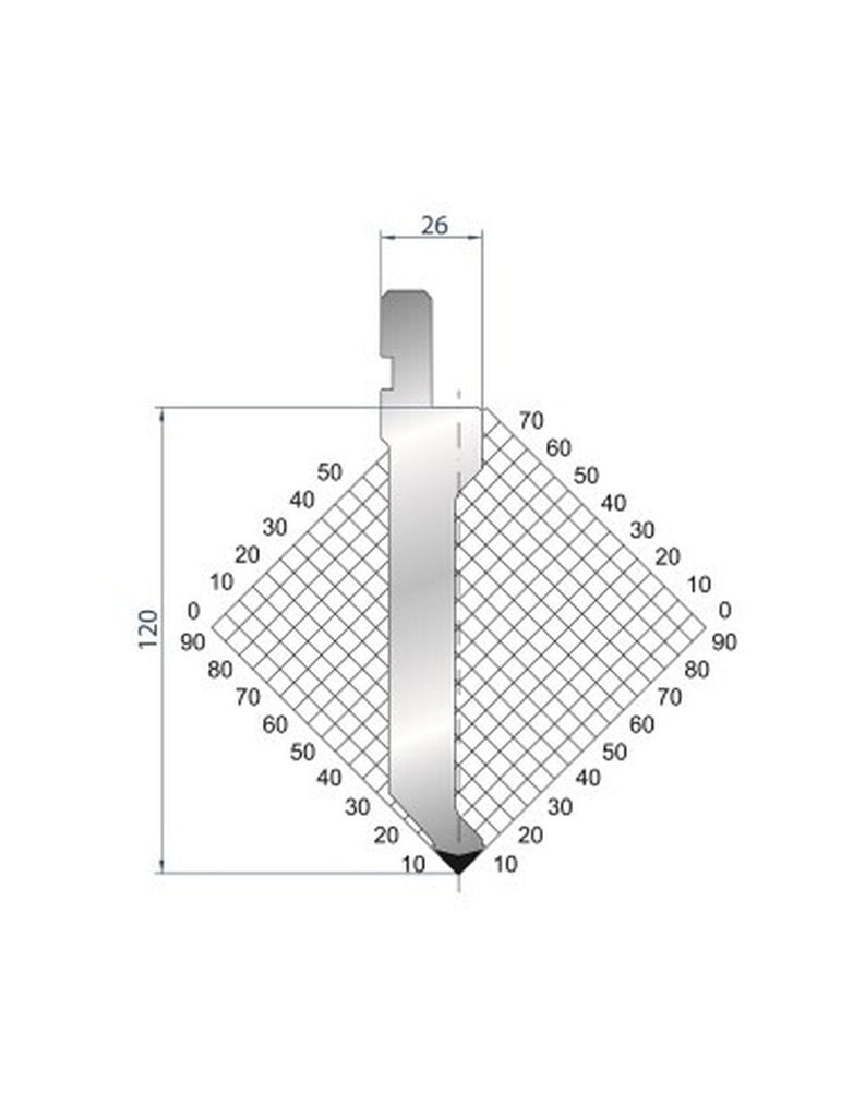 EUROSTAMP Part No. 1309 @ 805mm 85 Degree Straight Punch (Segmented)